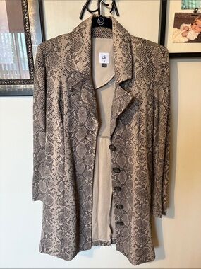 CAbi Neutral Snake-Print Jacket in Taupe & Black